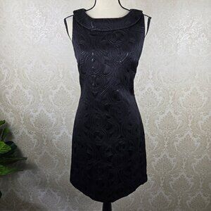 Target Limited Edition Size 8 Black Jacquard Evening Cocktail Dress Retro Look